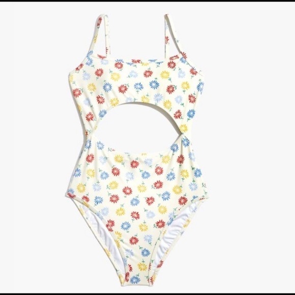 Madewell cutout one piece sunny floral swimsuit M - Picture 1 of 4